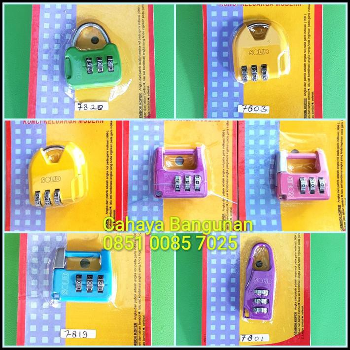 MURAH MERIAH KUNCI GEMBOK KECIL TAS KOPER TRAVEL NOMOR KODE ANGKA LUCU WARNA SOLID
