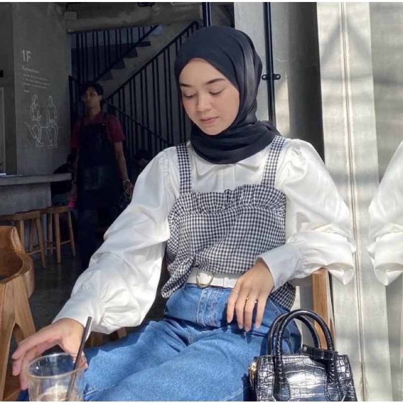 Yoci Tanktop Vest Luaran Baju Hijab Halal Kotak-Kotak