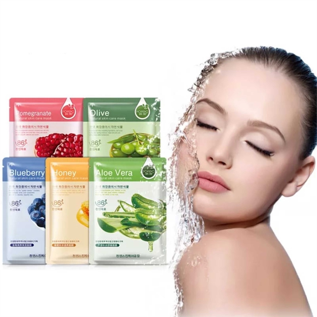 Masker Wajah Rorec Hchana Natural Skin Care Mask Sheet