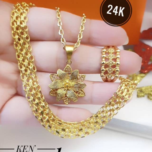 Xuping set perhiasan lapis emas 24k 2029h