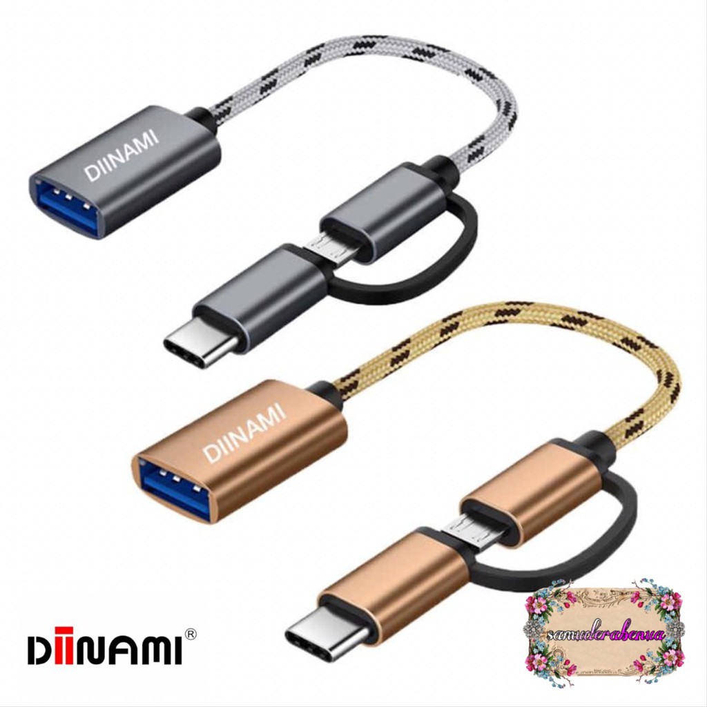 BM073 Kabel cable usb otg diinami 2in1 Micro dan tipe c usb 3.0 SB1168