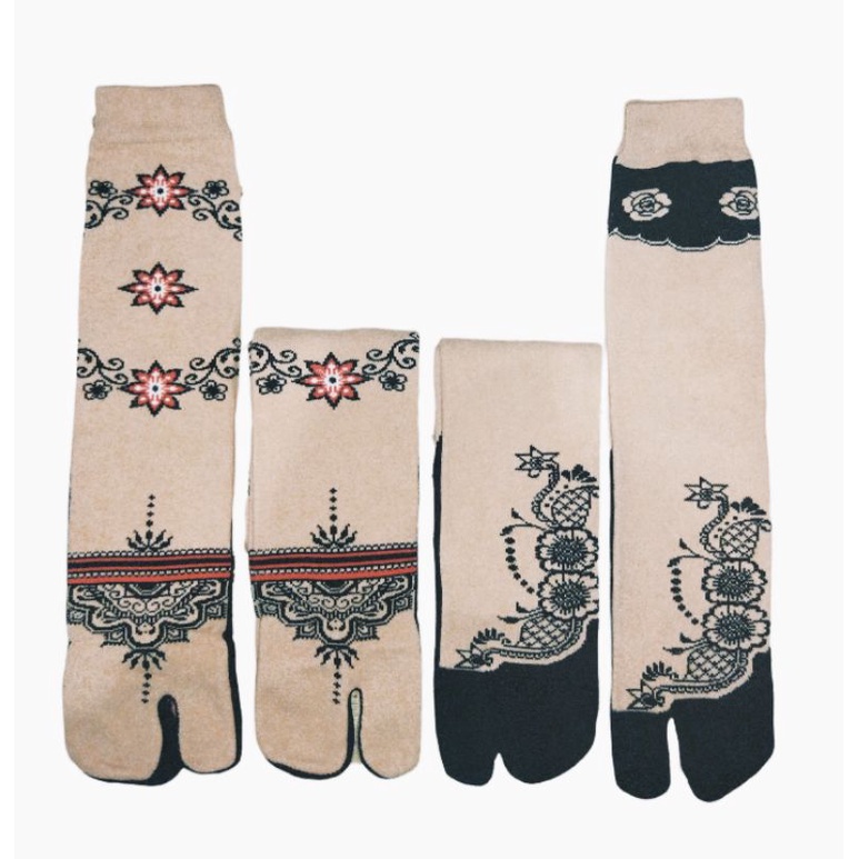 Kaos Kaki jempol muslim motif Random henna bahan spandek polister dan nilon