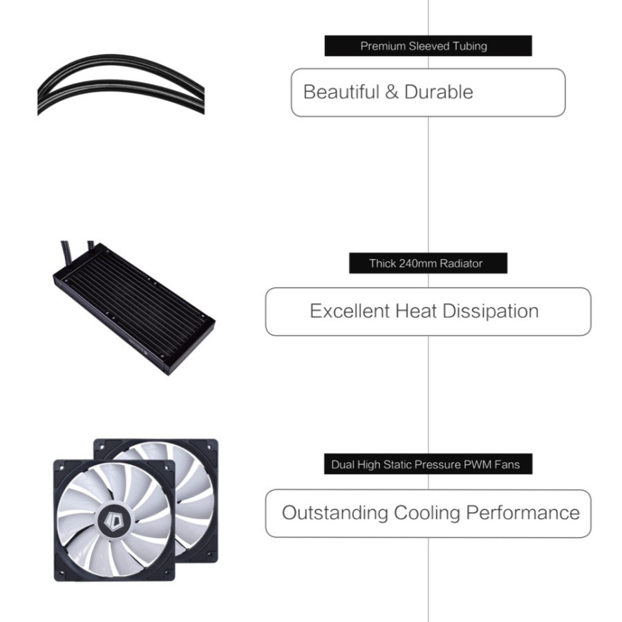 Watercooling  ID-COOLING AURAFLOW X 240 RGB Sync AIO CPU