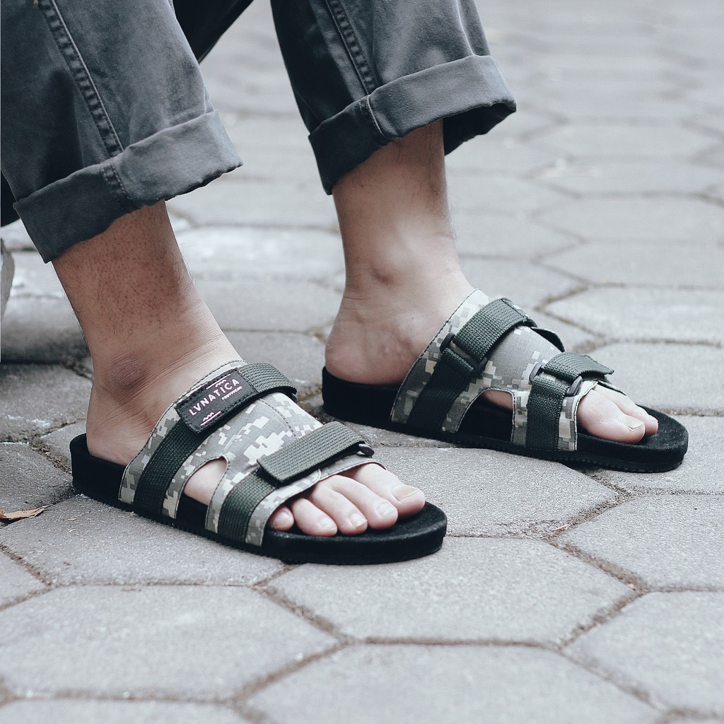 Camus Green Army | Original Sendal Gunung Santai Kasual Pria/Cowok Sandal Footwear | FORIND Lvnatica