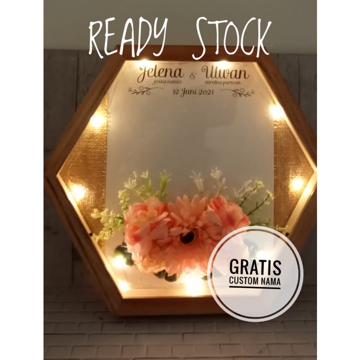 Mahar pernikahan bingkai uang emas rustic