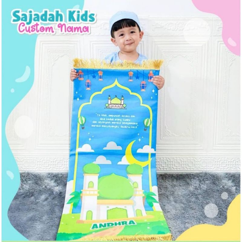 Afsheenastore Sajadah Anak Karakter Custom Nama Motif Laki Laki