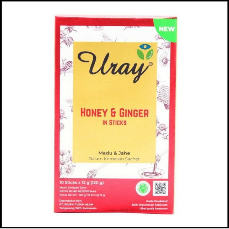 

MADU URAY GINGER SACHET 1 BOX - RAW HONEY GINGER IN STICK 120GR