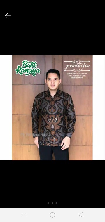 Pradhifta Kemeja Batik Pria Lengan Panjang Full Furing Bahan Katun Sragenan By Kanaya