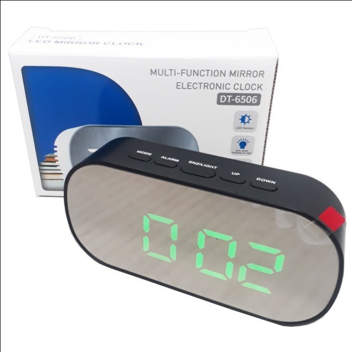 DT-6506 Jam Meja Digital Alarm Clock Mirror / Digital Smart Alarm Mirror Clock