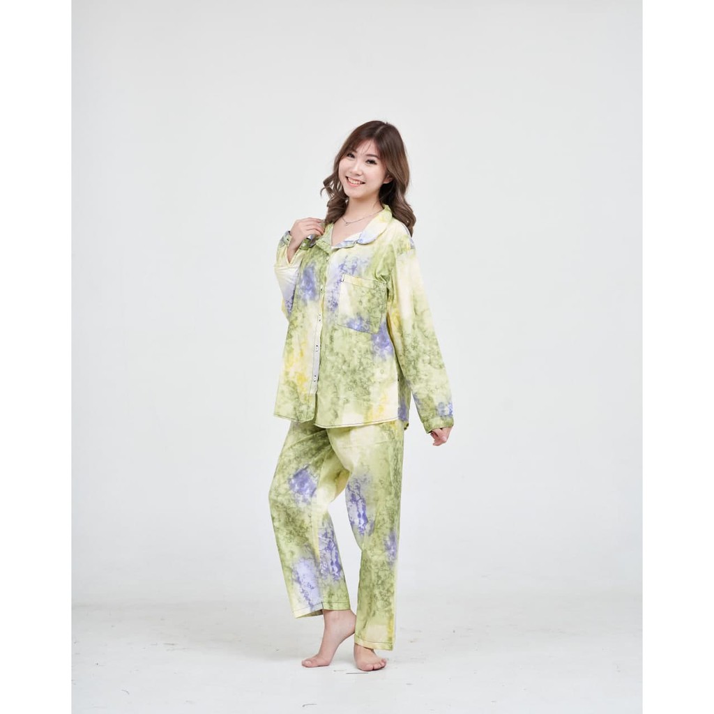 Piyama dewasa jumbo karakter Lengan panjang PP XXL-Smoke Green