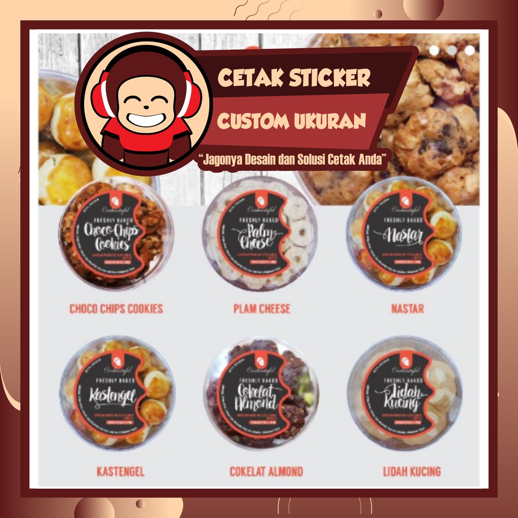 Label Sticker Toples Kue Kering Nastar Ukuran 8x8 Shopee Indonesia