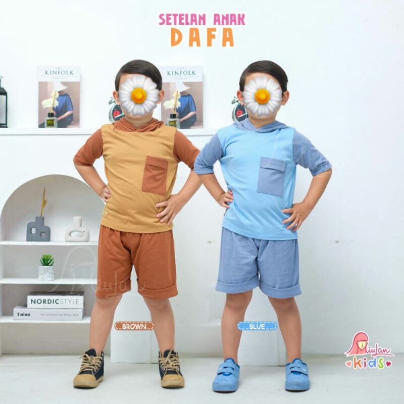 Setelan Anak Laki-Laki 4-5 Tahun | Setelan DAFA MiuLan Kids | Baju Setelan Kaos Celana Anak Laki-Lak