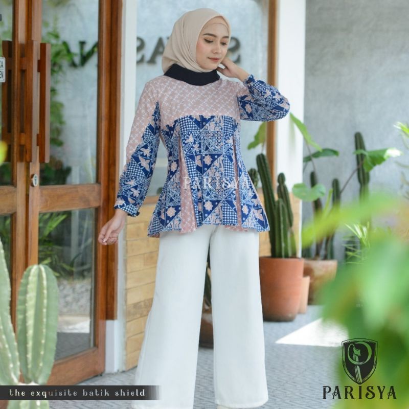 BATIK PARISYA - Nabila  B00053, Blouse Batik Wanita Atasan Batik Wanita-3