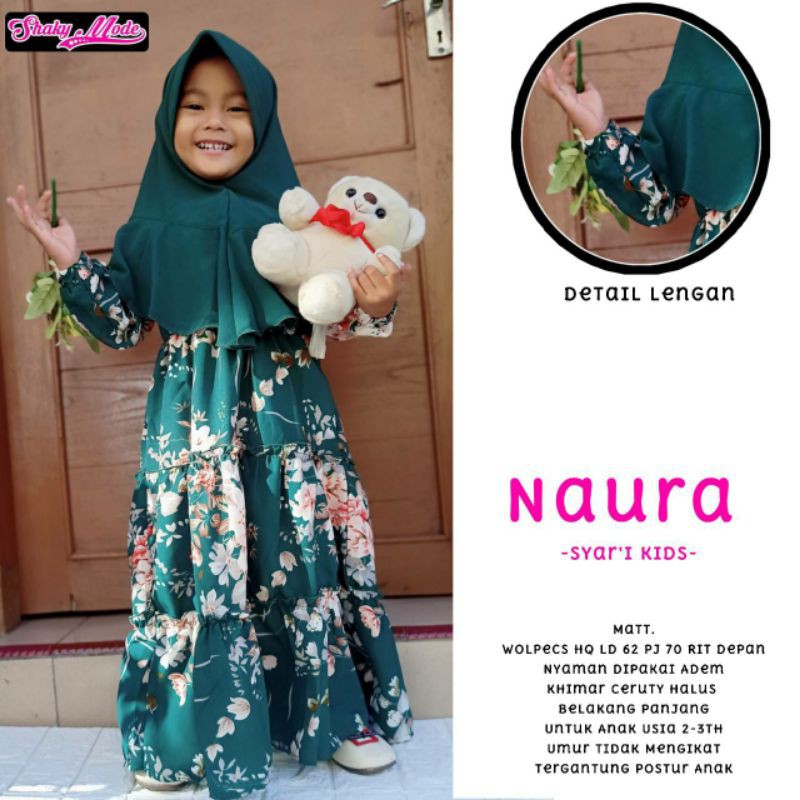 Naura kids gamis set anak
