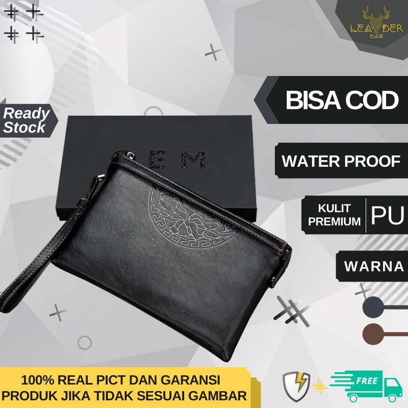 Tas Tangan Cowok Kulit Kangaroo Original Import Clutch Pria Kulit Ori Keren Model Terbaru 2022 Waterproof Atau Clucth Handbag Kulit Pria Wanita Terbaru Warna Hitam Motif Simpel Anti Air Berkualitas Impor KANGAROO MAPLE D01