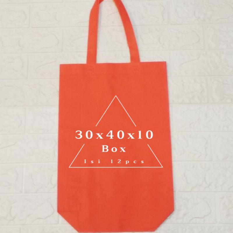 

GOODIE BAG 30x40x10 TAS SPUNBOUND PAKAI ALAS isi 12pcs