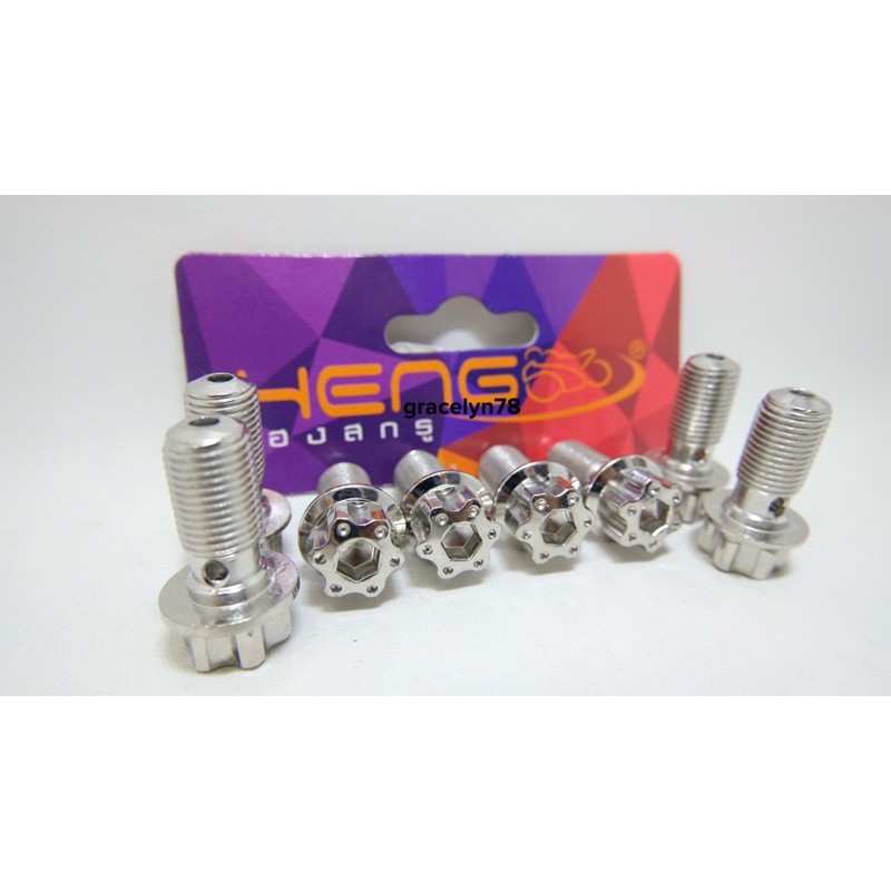 baut probolt HENG gold dan silver  flower belimbing h4 selang rem ke kaliper drat halus 1.10 GARANSI ORIGINAL GARANSI UANG KEMBALI