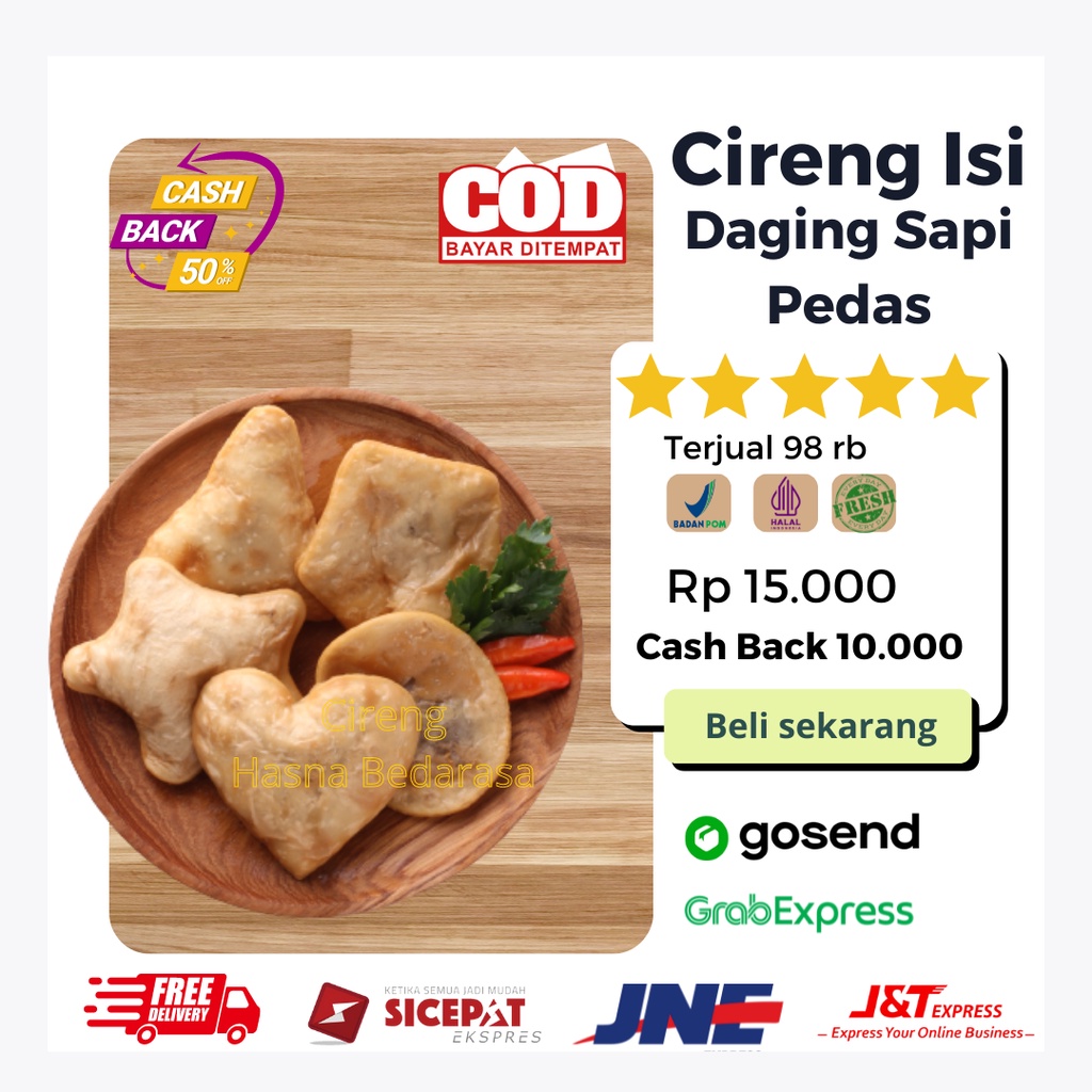 

Cireng Pedas Isi Daging Sapi Pedas Frozen Jajanan Cemilan Khas Kota Bandung Hasna Bedarasa