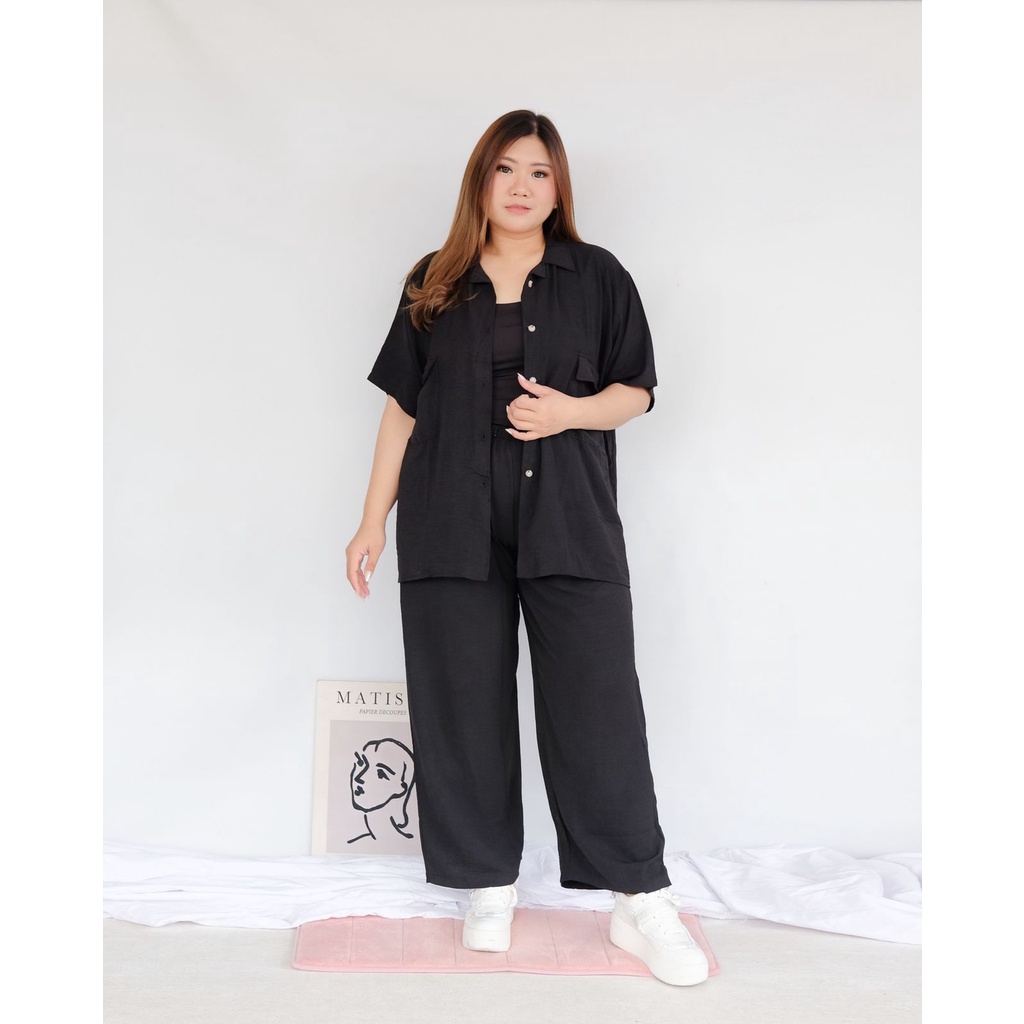 BIGWELL MARISKA SET POLOS - SETELAN WANITA BIG SIZE / SETELAN JUMBO / PIYAMA RAYON