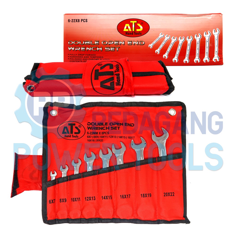 ATS KUNCI PAS SET 8 PCS 6-22 MM 8PCS DOUBLE OFFSET RING SPANNER WRENCH