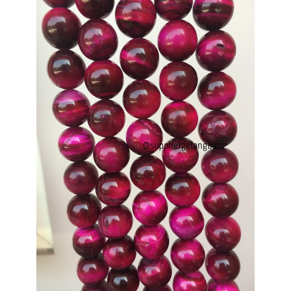 RED Tiger Eye 16mm bahan batu biduri sepah hijau material aksesoris bahan grosir beads craft fashion