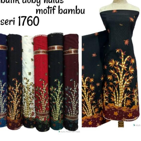 ♛ Sisa [11.11] ♛ Bahan kain batik dobby doby halus motif bambu seri 1760 bahan meteran "