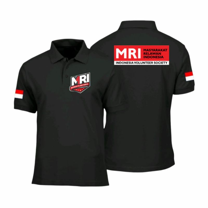 KAOS POLO LENGAN PENDEK /MRI. MASYARAKAT RELAWAN INDONESIA/HITAM