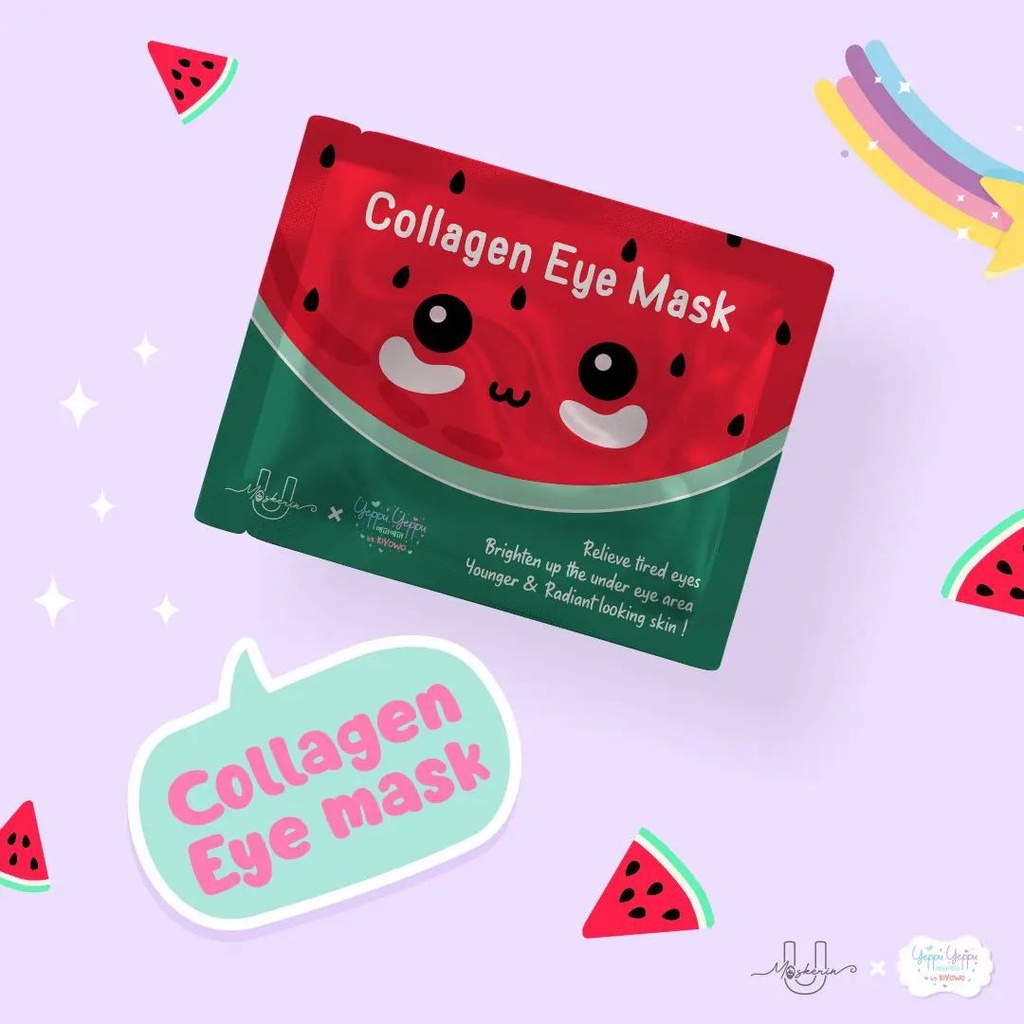 READY - BPOM Collagen Eye Mask / Lip Mask Kiyowo Umaskerin x Yeppu Yeppu by Kiyowo MASKER BIBIR COLLAGEN WATERMELON