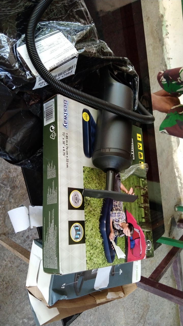 Kasur Angin Pompa Bestway Single 1 Orang #67000 + Pompa 12