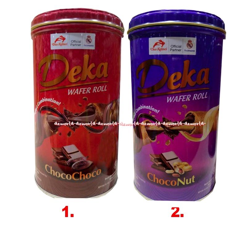 

Deka Wafer Roll Chocochoco 360gr Choconut Dekka Waferroll Coklat Kacang Snack Cemilan Wafer Roll Kemasan Kaleng Dua Kelinci