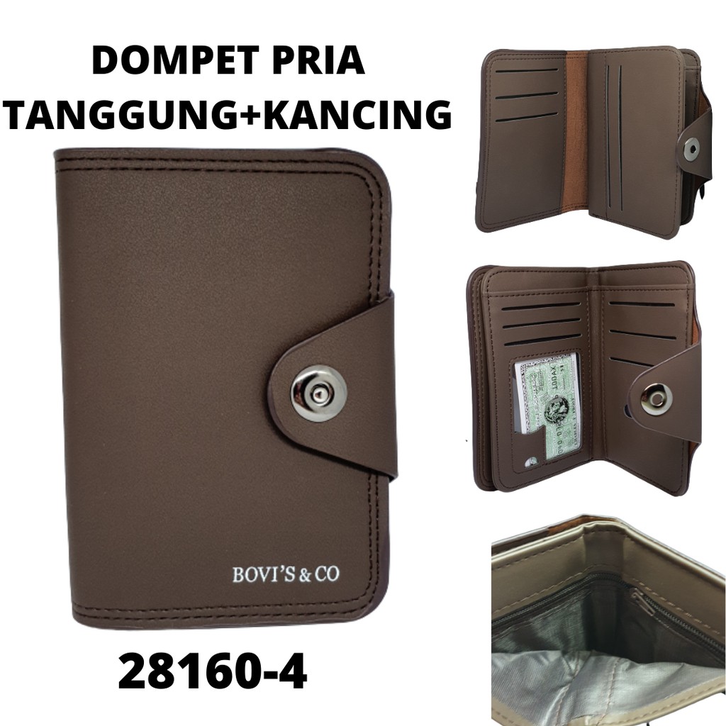 Dompet Pria Ukuran 3/4 | Dompet Cowok Tanggung Kancing Dan Simple Bahan PU Leather |(MIX#DP#TGG#KCG)