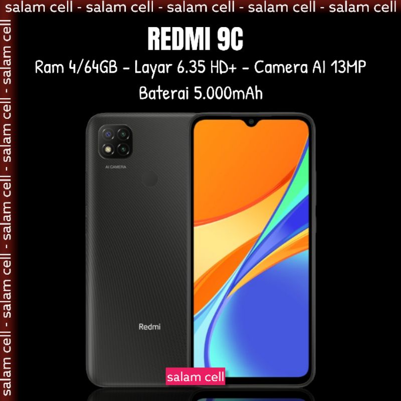 Redmi 9C Ram 4/64Gb Baterai 5.000MaH No Repack Garansi Resmi-3