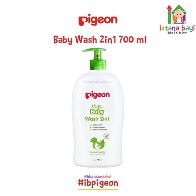 PIGEON Baby Wash Chamomile 400 &amp; 700 ml Pump Paraben Free / Shampoo &amp; Sabun Cair Bayi