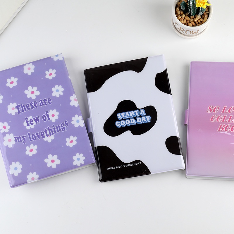 200 Slots A5 Binder INS Cow Transparent Photo Album with 25pcs Sleeves Photocard Organizer Card Holder