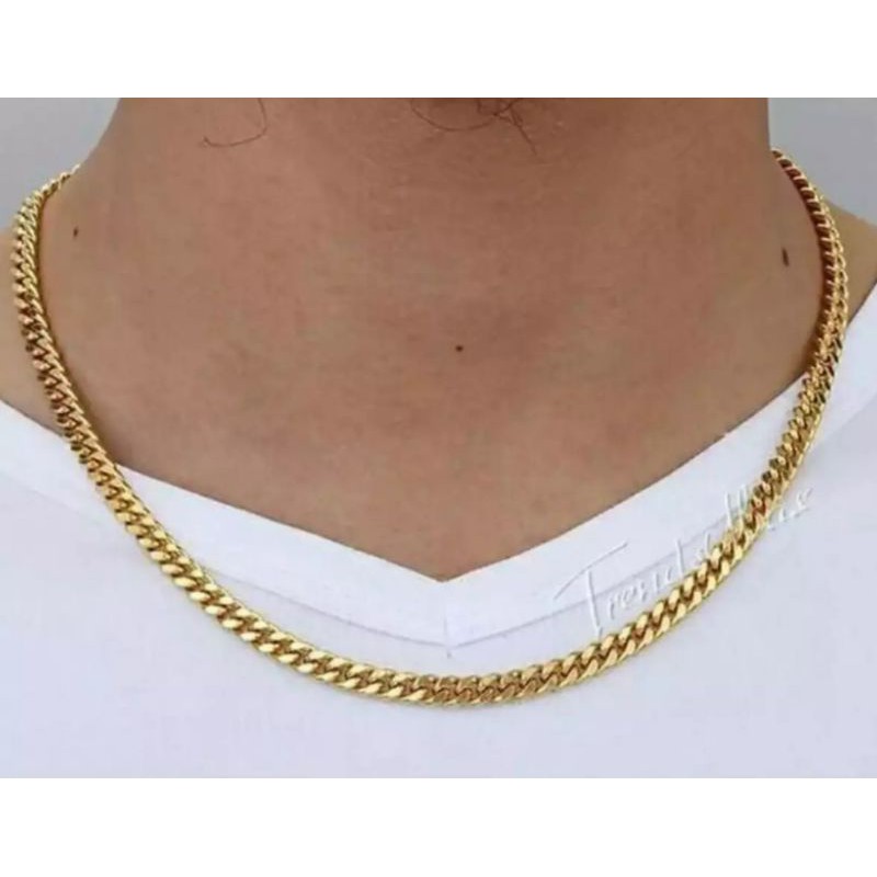 Kalung cowok titanium gold anti karat