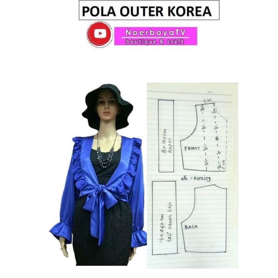 pola instan pola jiplak cardigan outer korea