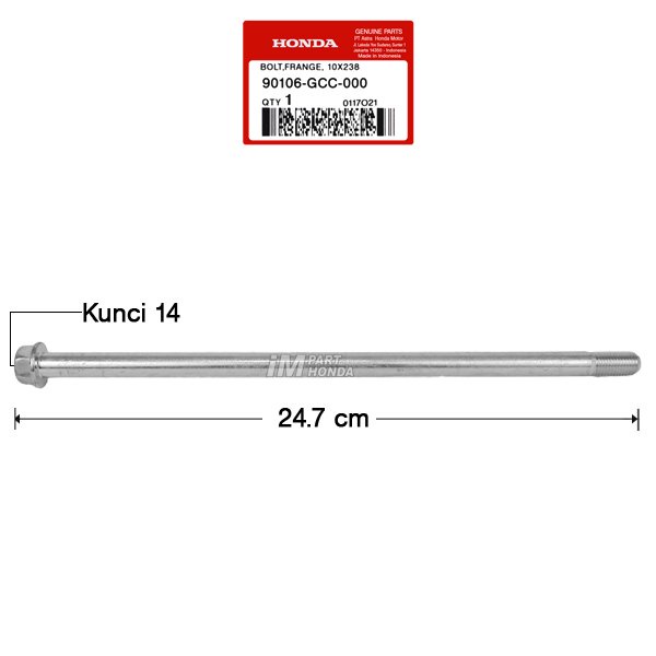 90106-GCC-000 As Link Engine Hanger Bolt Flange 10X238 Beat Scoopy Spacy Vario 110 CW Karbu Fi JKT