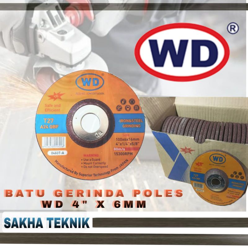 Batu gerinda poles WD 4inch / Mata gerinda asah WD original