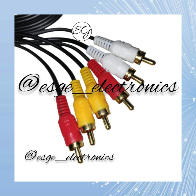 3 METER KABEL RCA 3 TO RCA 3 3 METER KABEL VIDEO 3METER KABEL AUDIO 3 M KABEL AV VIDEO AUDIO 3-3