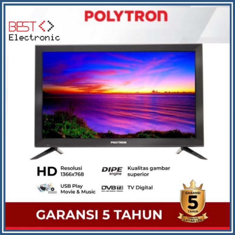 POLYTRON DIGITAL TV LED 24 INCH PLD 24V1853 ORIGINAL GARANSI RESMI