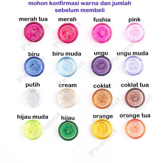  1 lusin 12 biji Kancing Baju Jamur  Bening Warna  