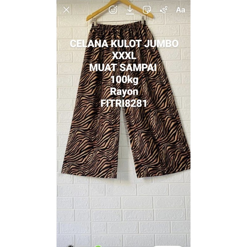 CELANA KULOT ZEBRA SUPER JUMBO SIZE L- XXXL KAIN RAYON ADEM NYAMAN DIPAKAI