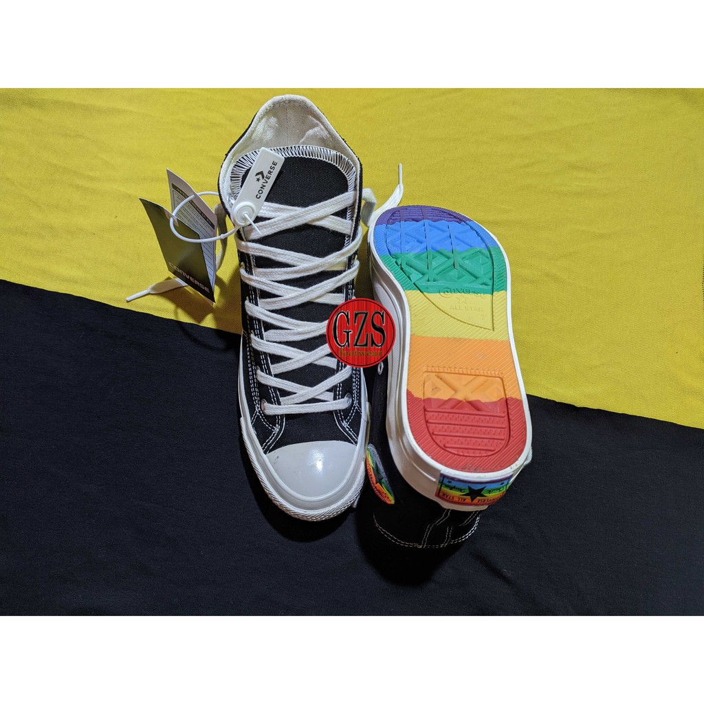 rainbow high top converse