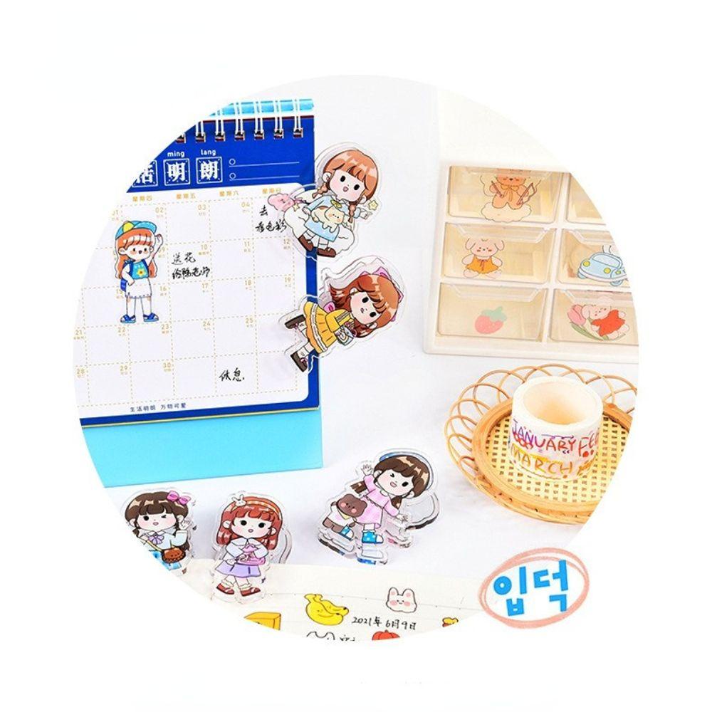 Mxbeauty Klip Akun Tangan Cute Girl Storage Arcylic Test Kertas Paper Folder