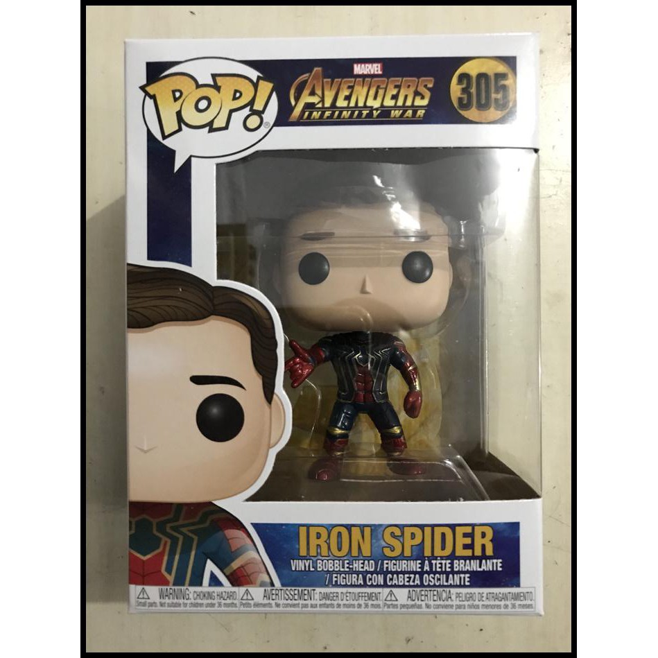 iron spider unmasked funko pop