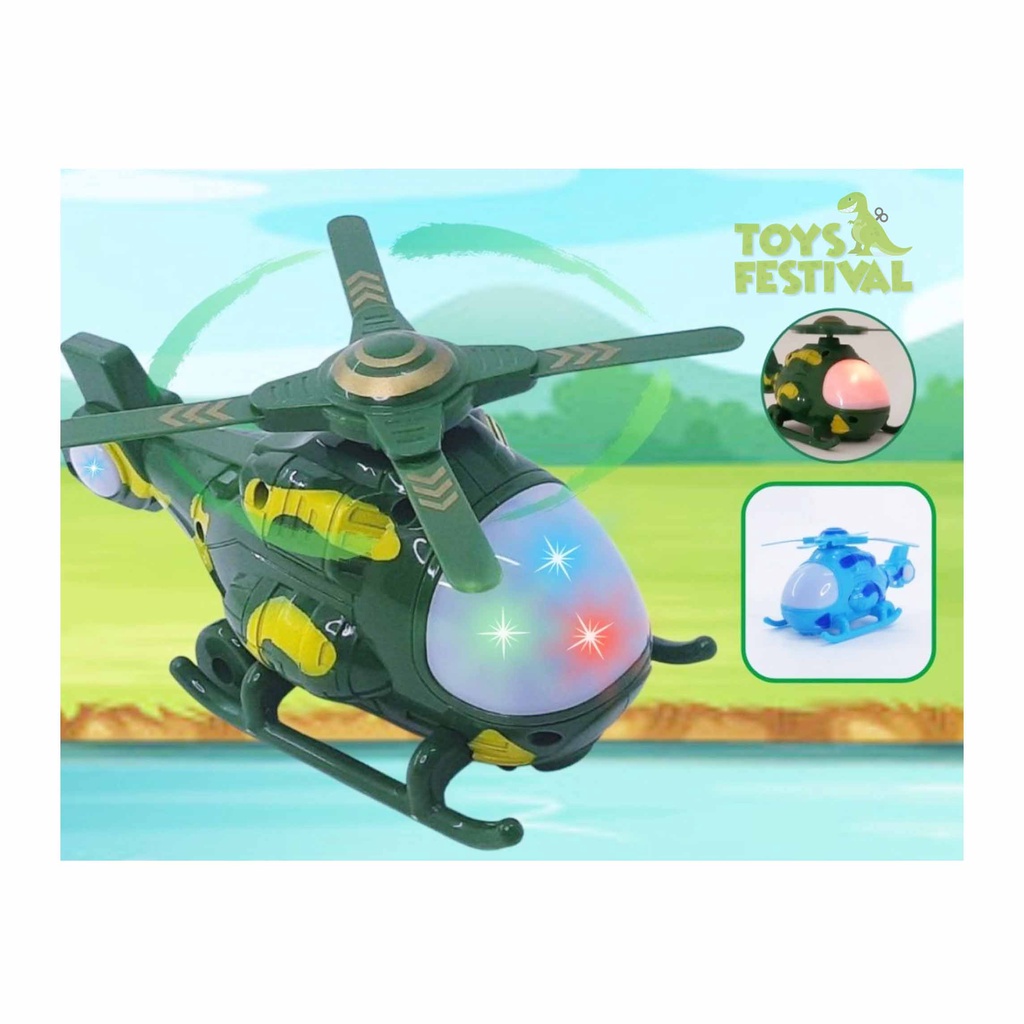 Mainan Anak Attack Helicopter Bump and Go Suara, Lampu dan Berjalan