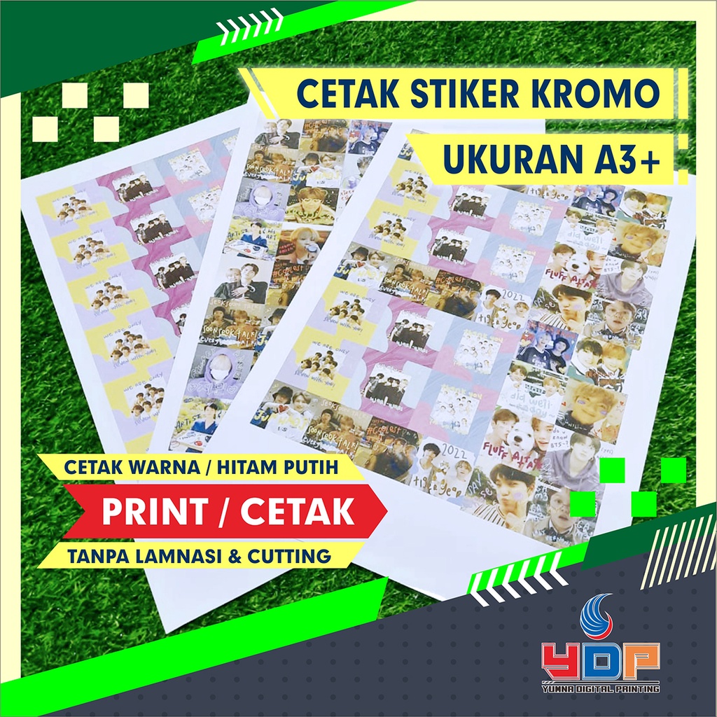 

Cetak/Print stiker chromo/bontak A3