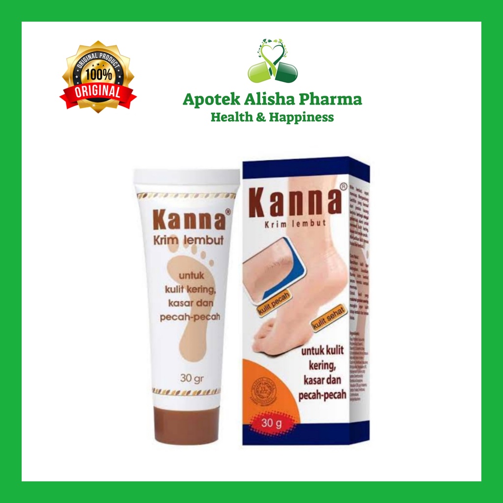 Kanna Cream Lembut 15/30gr-Kanna Krim Biru Pelembab Kulit Telapak Kaki/Tumit Kasar/Kering/Pecahpecah/Rorombeheun/Kana Biru