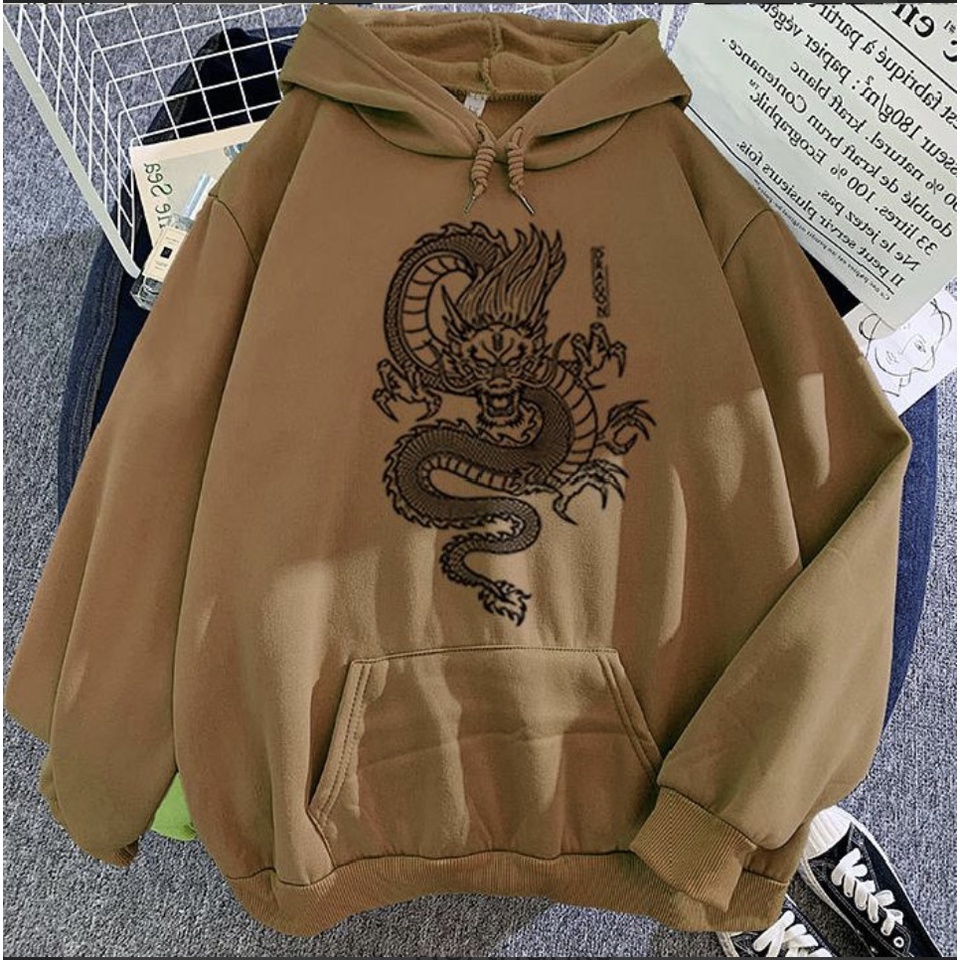 Sweater Hoodie Anime Dragon II Dragon Jumper Hoodie II Sweter Oblong Topi Sz M - XL ( Pria &amp; Wanita / Anak &amp; Dewasa )