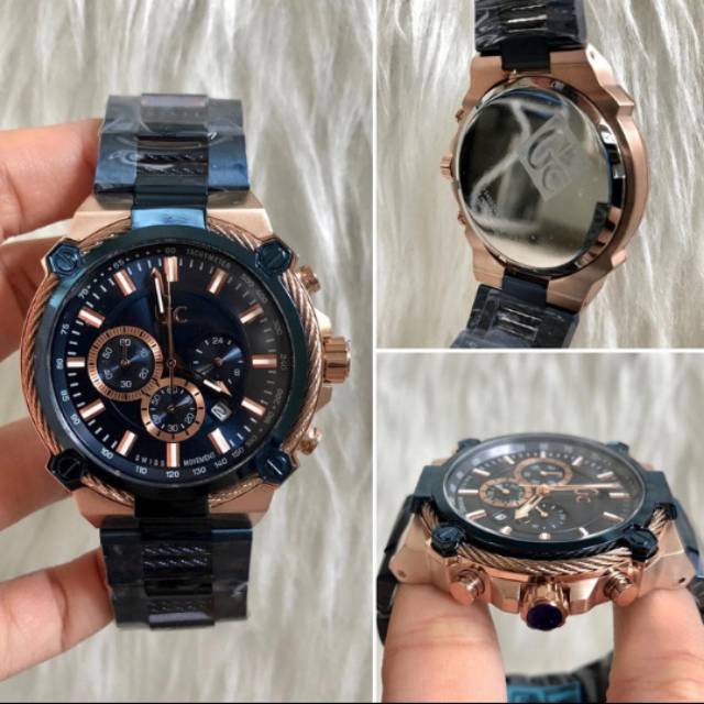 JAM TANGAN PRIA GC-8707 PREMIUM AAA BIRU COMBI ROSE GOLD